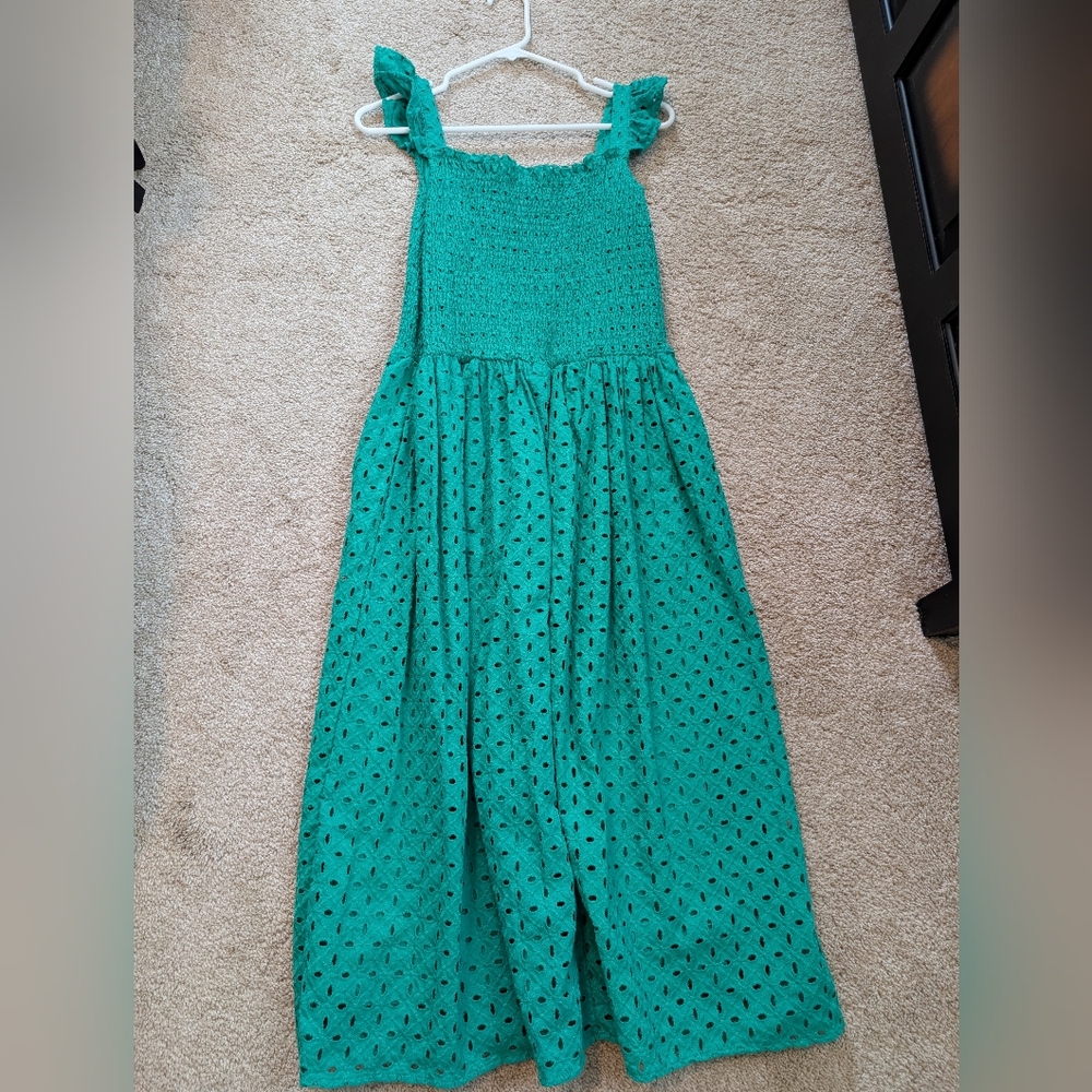 Blueberi Boulevard Teal Eyelet Dress